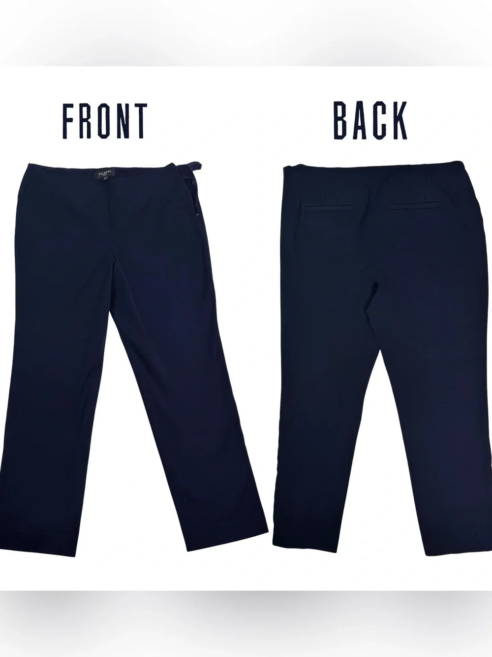 Talbots Petites Navy Blue Dress Pants | Work outfit | 12P straight leg side zip